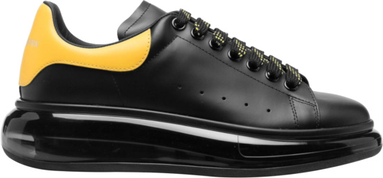 Alexander Mcqueen Black And Yellow Heel Oversized Sneakers