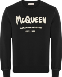 Alexander Mcqueen Black Mcqueen Graffiti Logo Sweatshirt