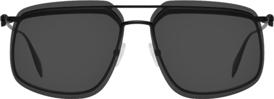 Alexander Mcqueen Black Skull Square Frame Sunglasses