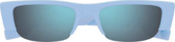 Alexander Mcqueen Light Blue Half Frame Slashed Graffiti Sunglasses