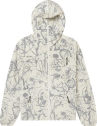 Alexander Mcqueen Mcq White Abstract Painterly Hooded Jacket