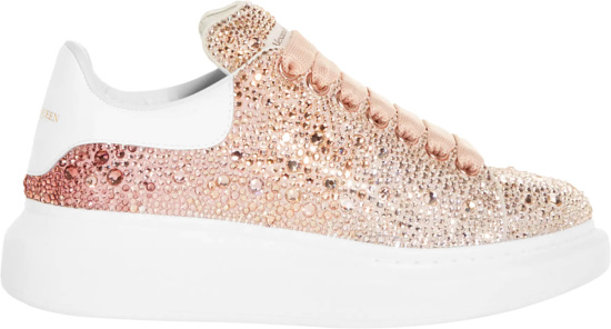 Alexander Mcqueen Pink Crystal Gradient Oversized Larry Sneakers