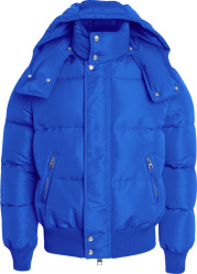 Alexander Mcqueen Royal Blue Cropped Puffer Jacket