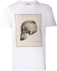 Alexander Mcqueen Skull Print White T Shirt