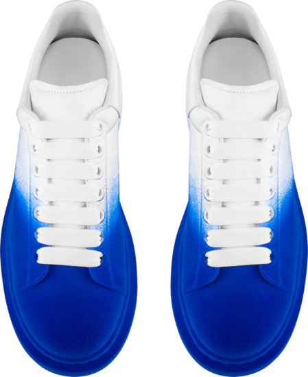 Alexander Mcqueen White And Blue Sprayed Toe Oversized Sneakers