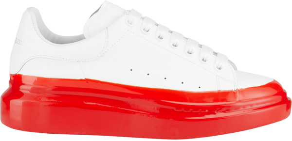 Alexander Mcqueen White And Red Dipped Sole Sneakers