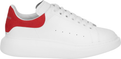 Alexander Mcqueen White And Red Suede Heel Oversized Sneakers