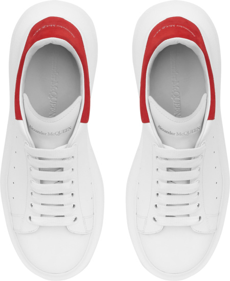 Alexander Mcqueen White And Red Suede Larry Sneakers