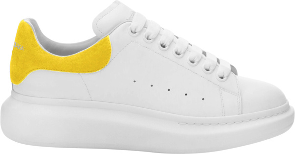 Alexander Mcqueen White And Yellow Suede Oversized Sneakers