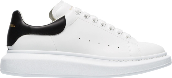 Alexander Mcqueen White Black Leather Oversized Sneakers