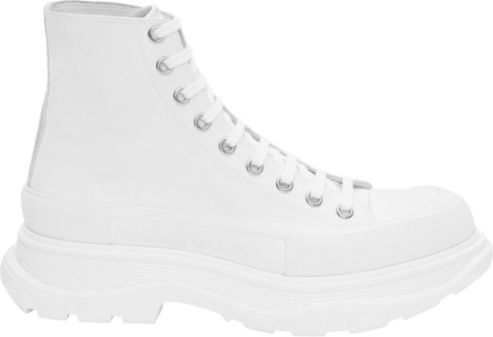 Alexander Mcqueen White Canas High Top Tread Slick Sneaker Boots