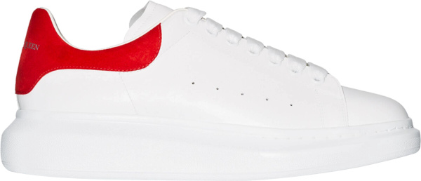 Alexander Mcqueen White Red Suede Oversized Sneakers