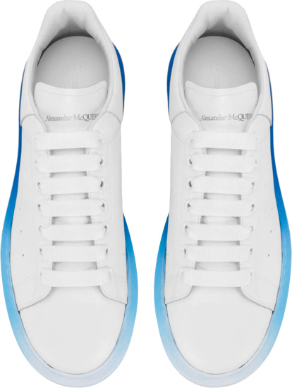 Alexander Mcqueen White Sneakers With Blue Oversized Sole