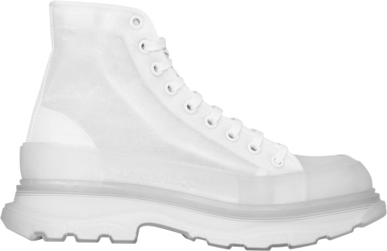 Alexaner Mcqueen Clear And White Tread Slick Boots