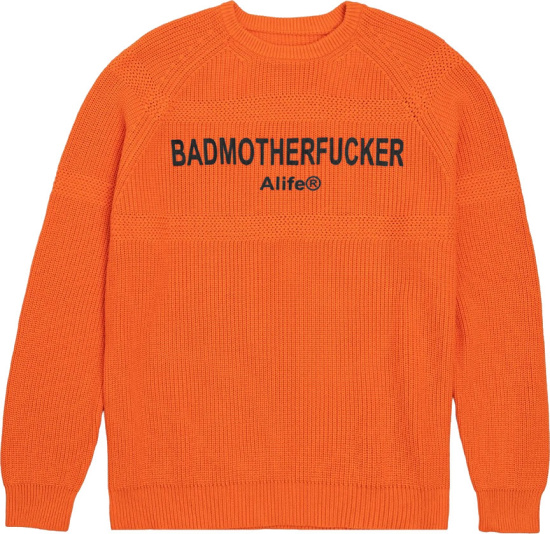 Alfie Orange Ribbed Bad Motherfucker Sweater