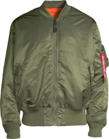 Alpha Industries Olive Green Bomber Jacket | INC STYLE