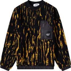 Black Tiger Striped Fleece Sweatshirt