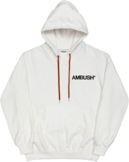 Ambush White Logo Print Hoodie