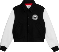 Black & White Heart Logo Varsity Jacket