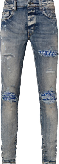 Amiri Clay Indigo And Blue Bandana Underpatch Mx1 Jeans