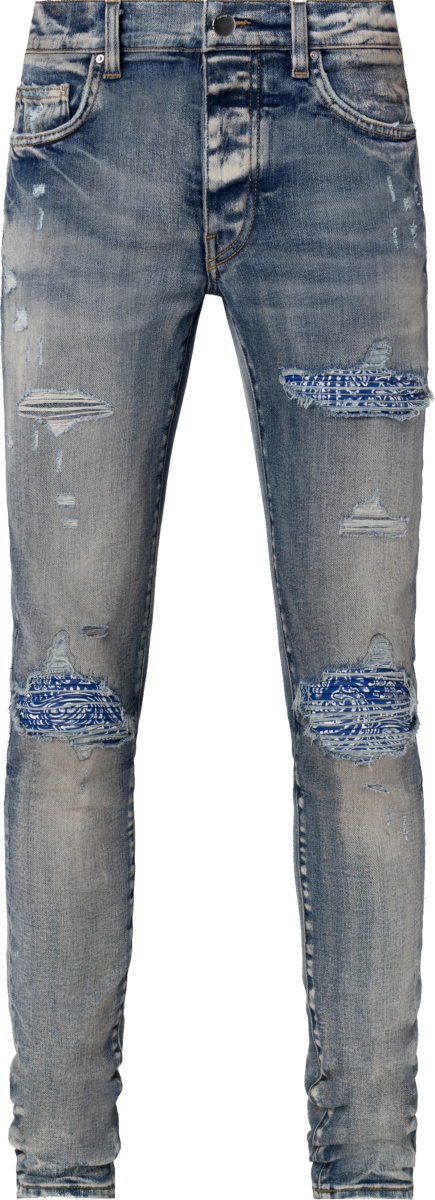 Amiri Clay Indigo & Blue Bandana 'MX1' Jeans | INC STYLE