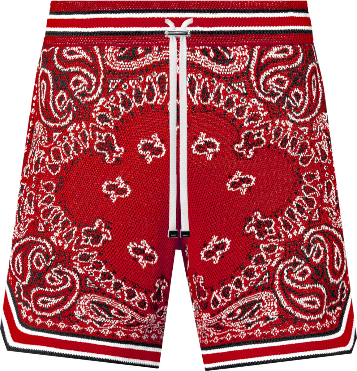 Amiri Red Bandana Crocheted Shorts | Incorporated Style