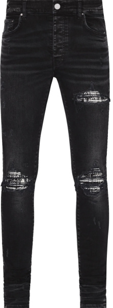 Amiri Aged Black And Black Boucle Mx1 Jeans