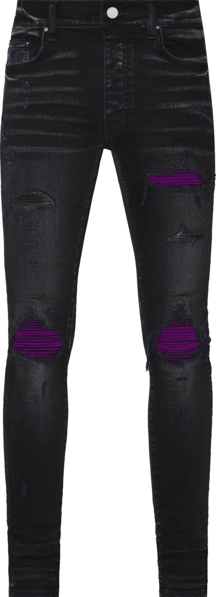 Amiri Aged Black & Purple Suede 'MX1' Jeans | INC STYLE