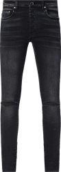 Aged Black 'Slash' Jeans