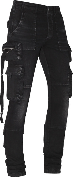 Amiri Aged Black Tactical Cargo Jeans