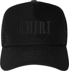 Amiri All Black Core Logo Trucker Hat