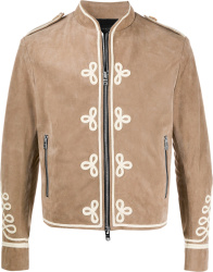 Beige Suede 'Military Band' Jacket