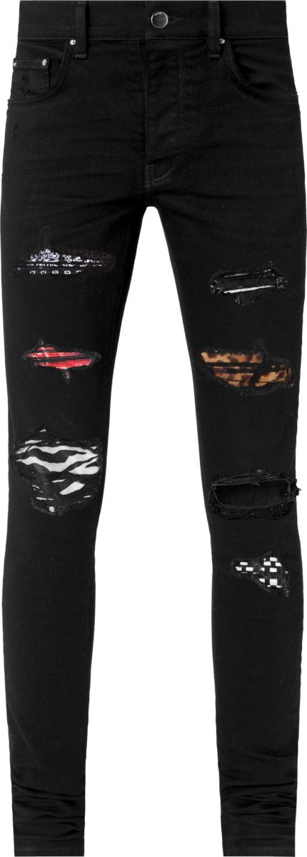 Amiri Black & Multi-Style 'Art Patch' Jeans | INC STYLE