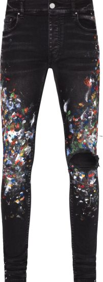 Amiri Black And Multicolor Paint Splatter Painter Jeans