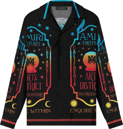 Amiri Black & Rainbow Silk 'Fortune' Shirt | INC STYLE