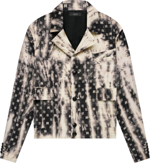 Amiri Black And White Bleached Micro Ma Paisley Jacket