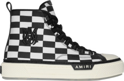 Amiri Black And White Checkered Ma Court High Top Sneakers