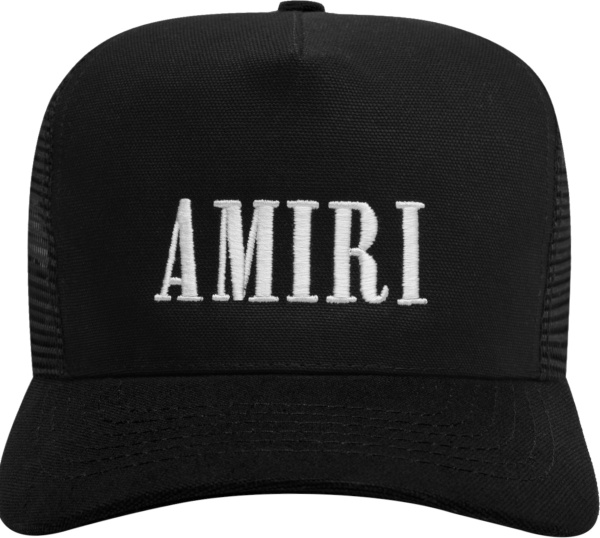 Amiri Black And White Core Logo Trucker Hats