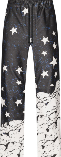 Amiri Black And White Crescent Moon Star Pajama Pants