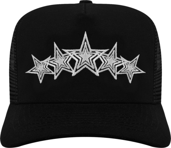Amiri Black And White Five Star Trucker Hat