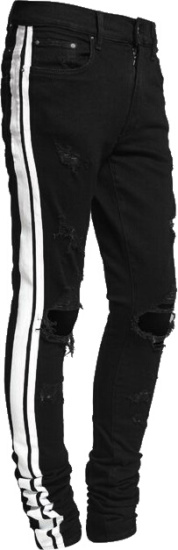 Amiri Black & White-Stripe 'Track' Jeans | INC STYLE