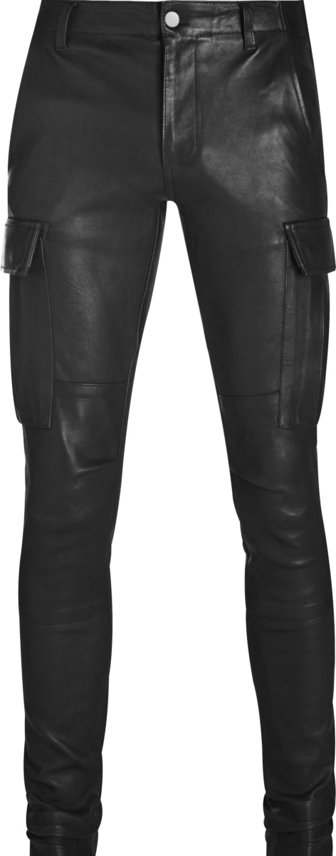 Amiri Black Leather Cargo Pants | INC STYLE