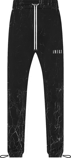 Amiri Black Cracked Core Logo Sweatpants