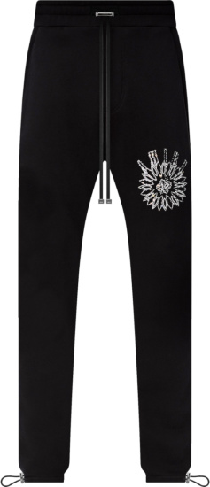 Amiri Black Crystal Stick Poke Logo Sweatpants