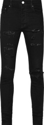 Amiri Black Crystal Thrasher Jeans