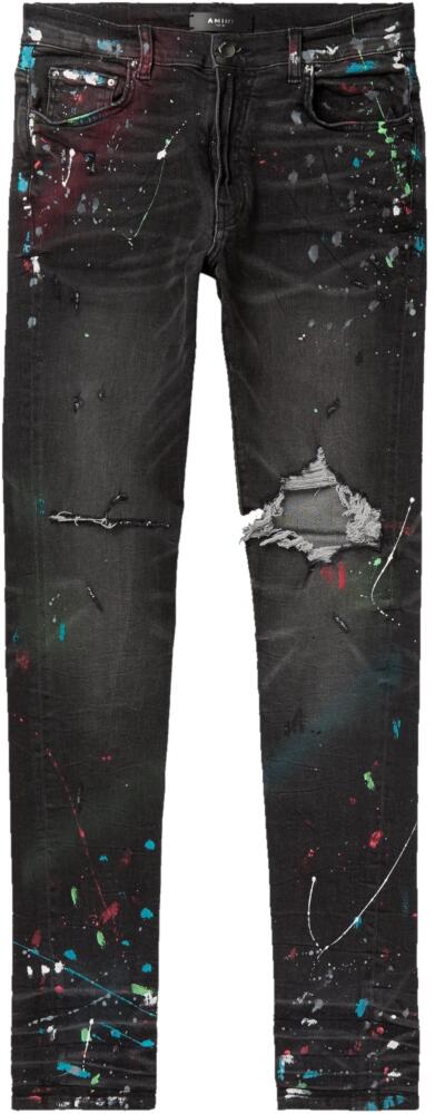 Amiri Aged Black Paint Splatter Jeans | Incorporated Style