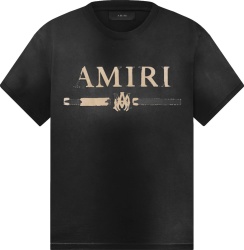 Amiri Black Distressed Ma Bar Logo T Shirt