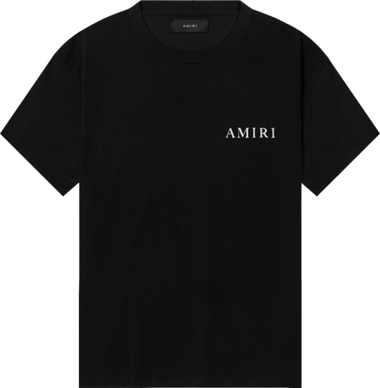 Amiri Black Flower Print T Shirt