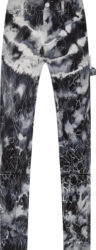 Amiri Black Grey White Tie Dye Cracked Carpenter Pant Jeans