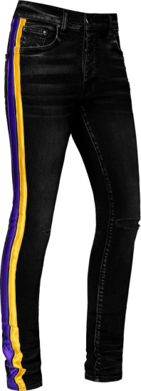 Amiri Black La Lakers Track Jeans